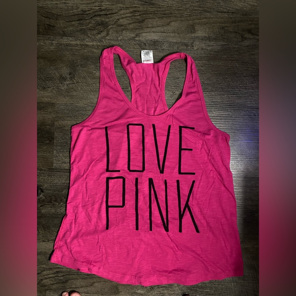 Victoria Secret Large Love Pink Racerback Pink